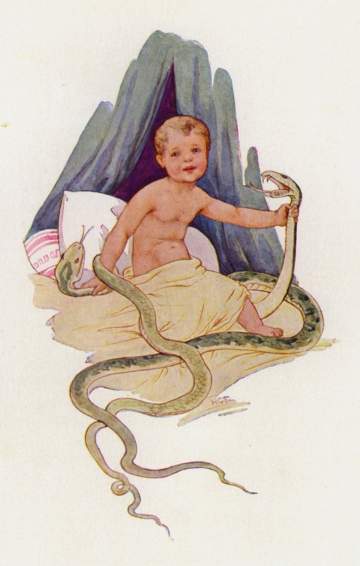 Das Baby Herkules, das die Schlangen erwürgt von Harry George Theaker