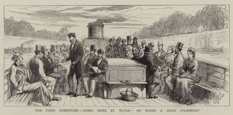 Die Pariser Ausstellung, Heimfahrt mit dem Wasser, an Bord eines Seine-Dampfers von Harry Hamilton Johnston