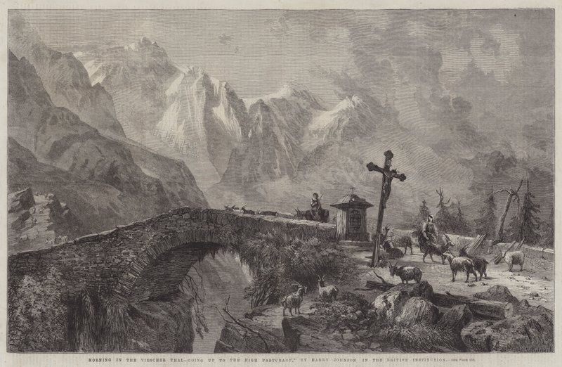 Morgen im Viescher Thal, auf dem Weg zur Hochweide von Harry John Johnson