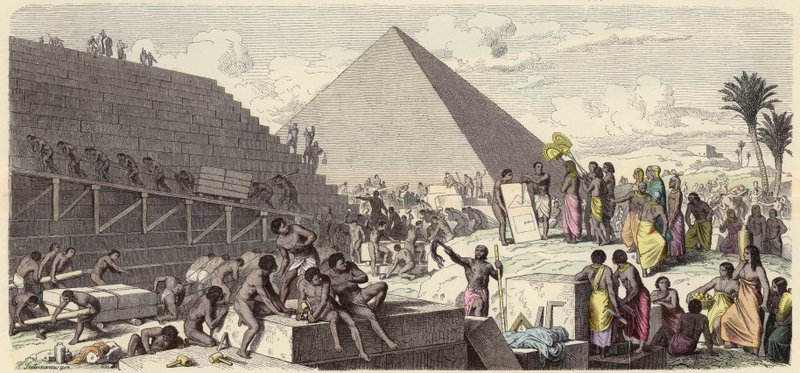 Bau der Pyramiden im alten Ägypten von Heinrich Leutemann