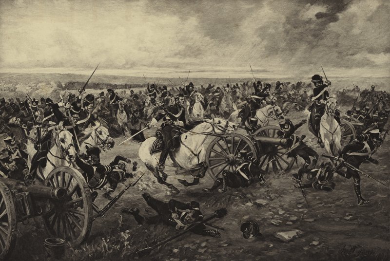 Schlacht von Waterloo, 1815 (Gravur) von Henri Louis Dupray