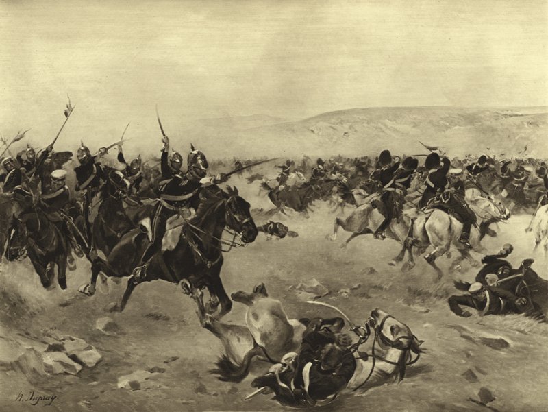 Der Angriff der schweren Brigade, Schlacht von Balaklawa, 1854 von Henri Louis Dupray