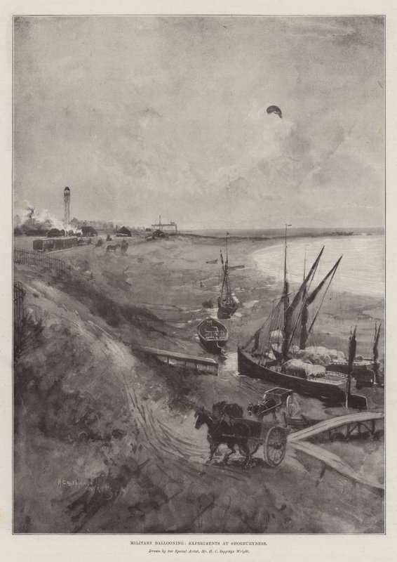 Militärballonfahrten, Experimente in Shoeburyness von Henry Charles Seppings Wright