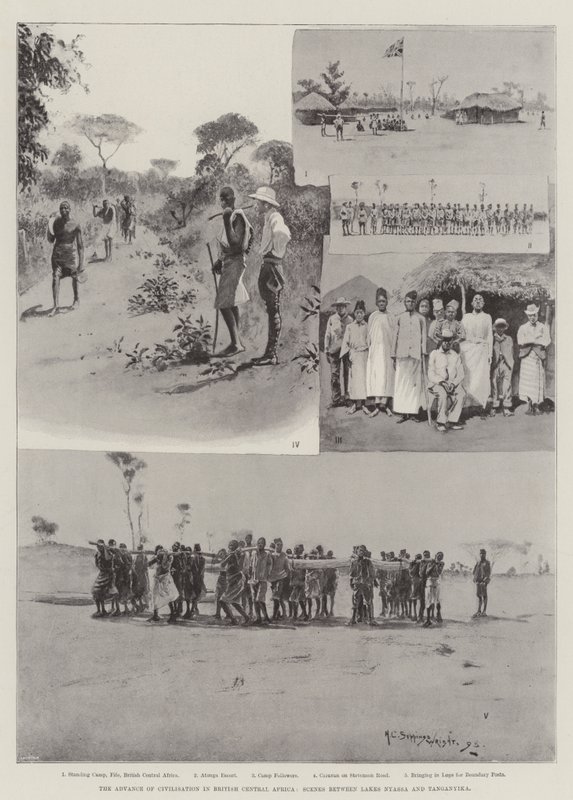 Der Vormarsch der Zivilisation in Britisch-Zentralafrika, Szenen zwischen den Seen Nyassa und Tanganjika von Henry Charles Seppings Wright