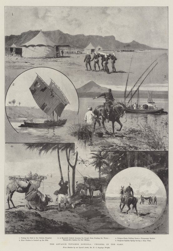 Der Vormarsch nach Dongola, Cholera im Lager von Henry Charles Seppings Wright