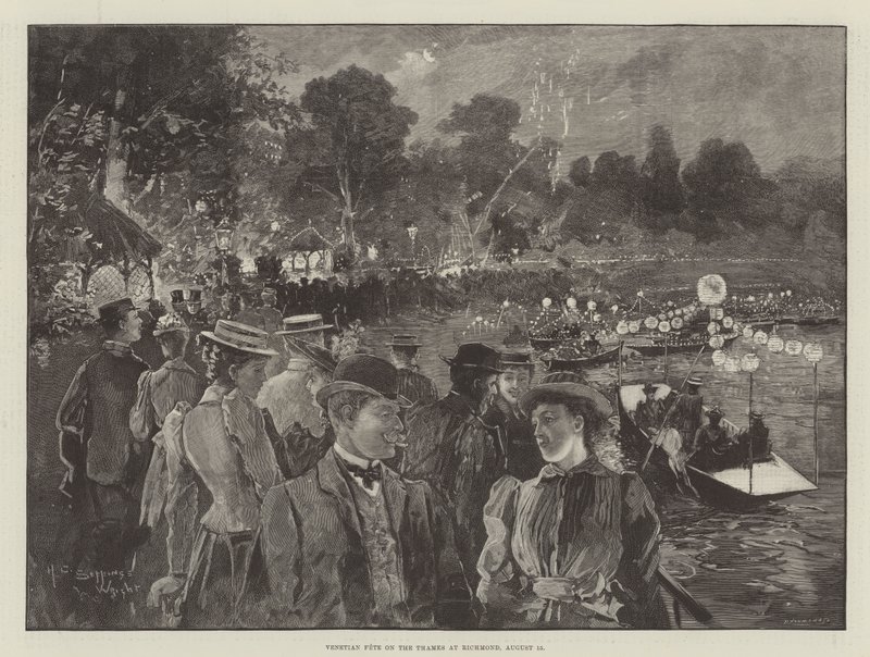 Venezianisches Fest auf der Themse in Richmond, 15. August von Henry Charles Seppings Wright