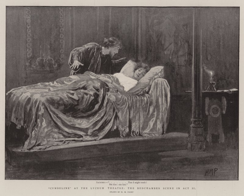 Cymbeline im Lyceum Theatre, die Schlafzimmerszene in Akt II von Henry Marriott Paget