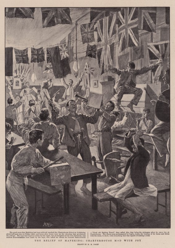 Die Entlastung von Mafeking, Charterhouse verrückt vor Freude von Henry Marriott Paget