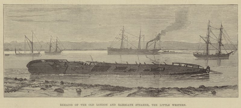 Überreste des alten London- und Ramsgate-Dampfers, der Little Western von Henry Spernon Tozer