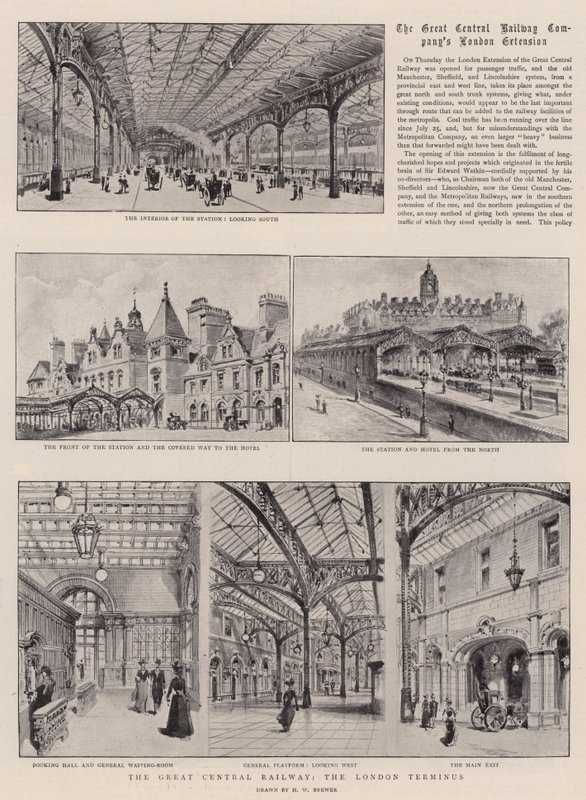 Die Great Central Railway, der Londoner Endbahnhof von Henry William Brewer