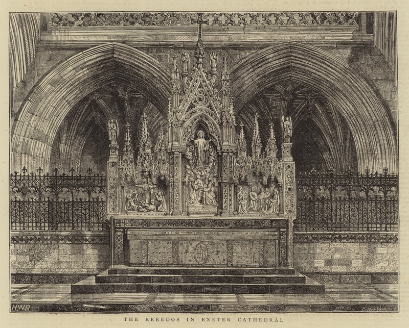 Das Reredos in der Kathedrale von Exeter von Henry William Brewer