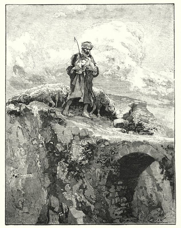 Brücke ohne Geländer über den Jordan von Henry Andrew Harper