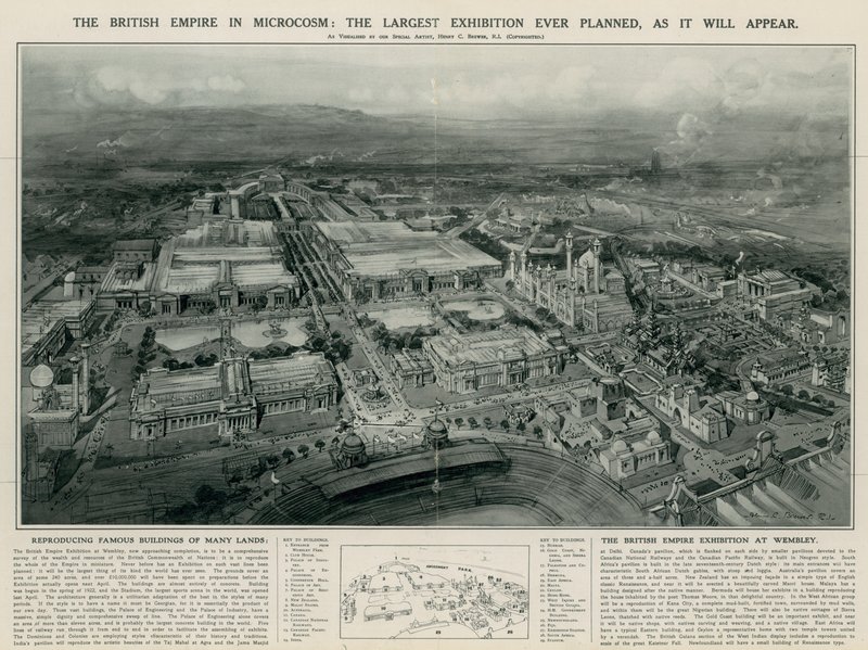 Das britische Empire im Mikrokosmos (Lithografie) von Henry Charles Brewer