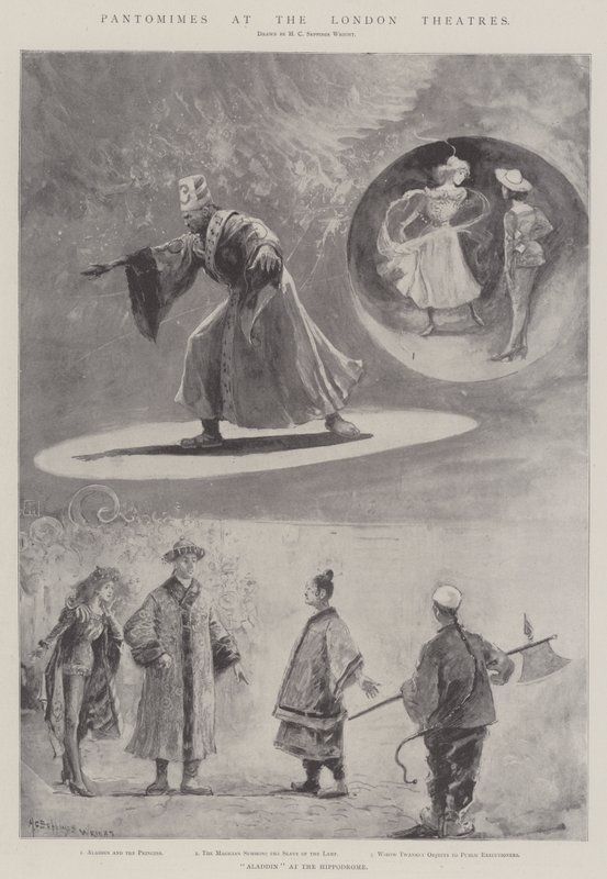 Pantomimen in den Londoner Theatern (Lithografie) von Henry Charles Seppings Wright