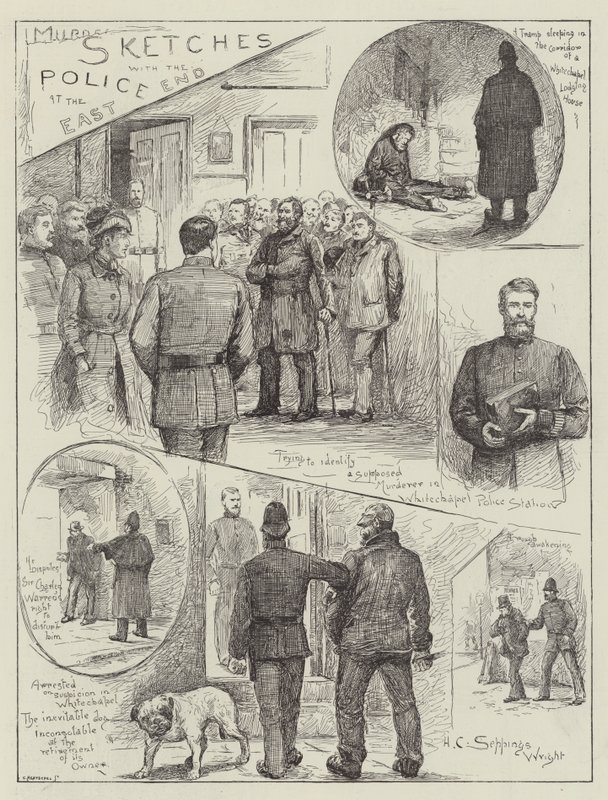 Skizzen mit der Polizei im East End von Henry Charles Seppings Wright