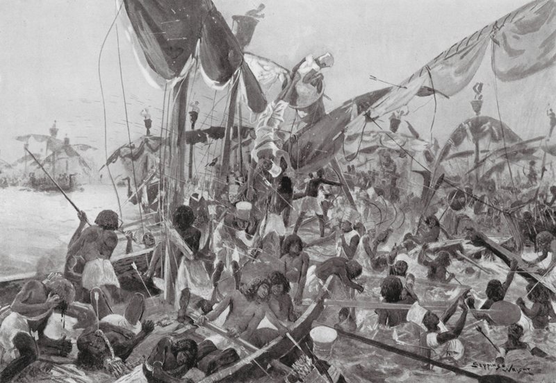 Die Seeschlacht bei Pelusium von Henry Charles Seppings Wright