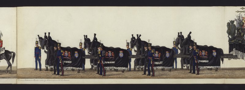 Teil der Panoramadarstellung des gesamten Trauerzugs von Arthur, Herzog von Wellington von Henry Jr and Sala Alken
