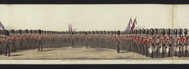 Teil der Panoramansicht des gesamten Trauerzugs von Arthur, Herzog von Wellington von Henry Jr and Sala Alken