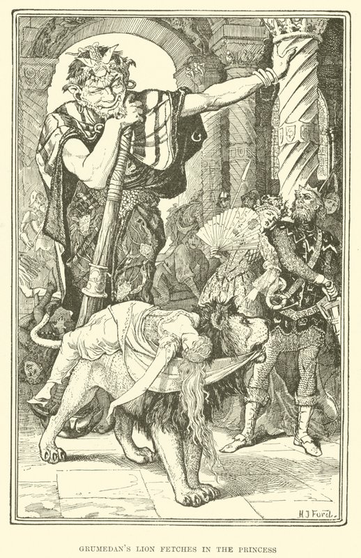 Grumedans Löwe holt die Prinzessin (Gravur) von Henry Justice Ford