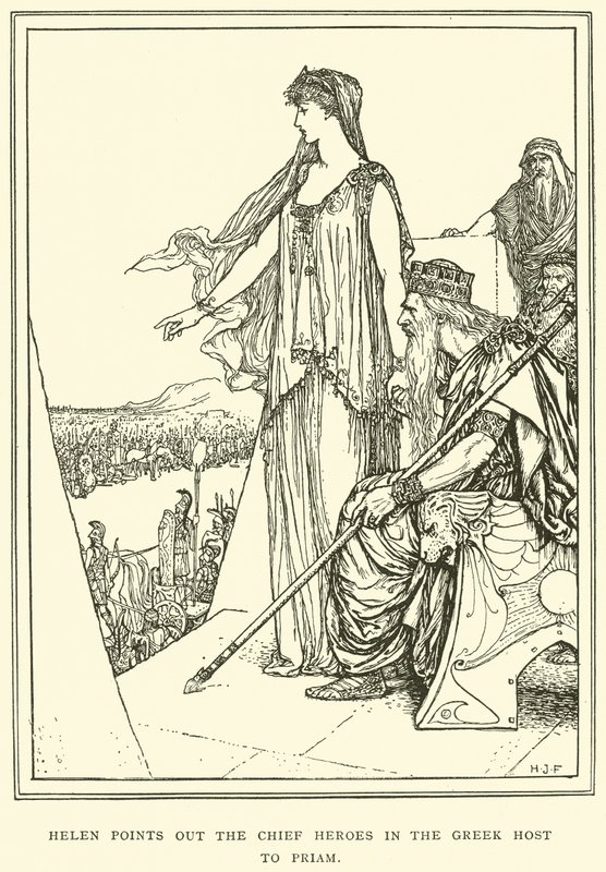 Helena zeigt Priamos die wichtigsten Helden im griechischen Heer von Henry Justice Ford