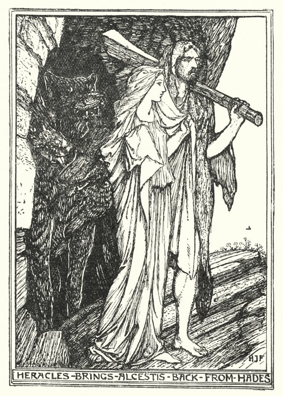 Herakles bringt Alkestis aus dem Hades zurück von Henry Justice Ford