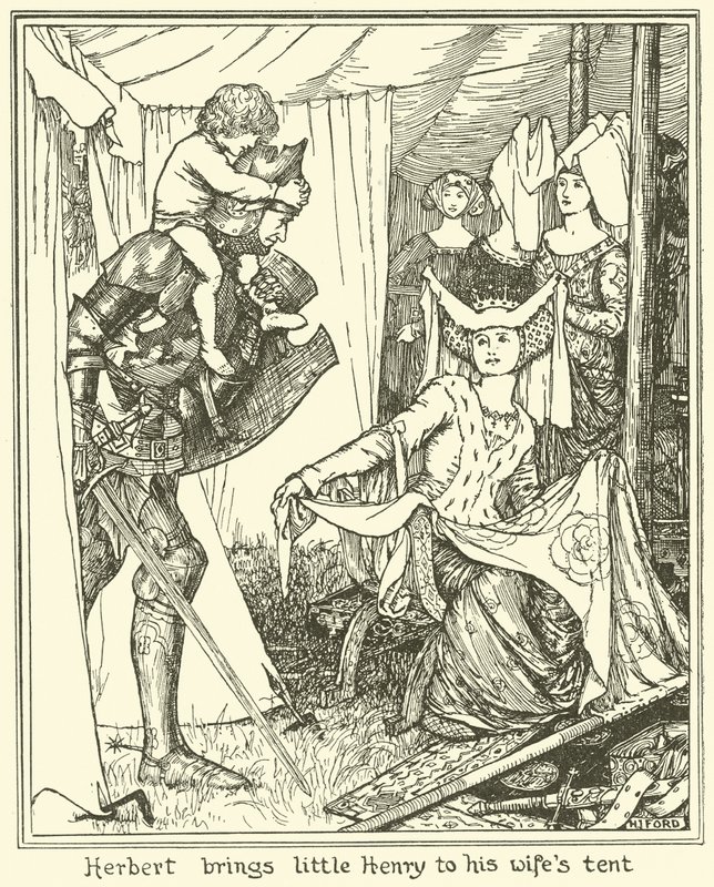 Herbert bringt den kleinen Henry in das Zelt seiner Frau von Henry Justice Ford