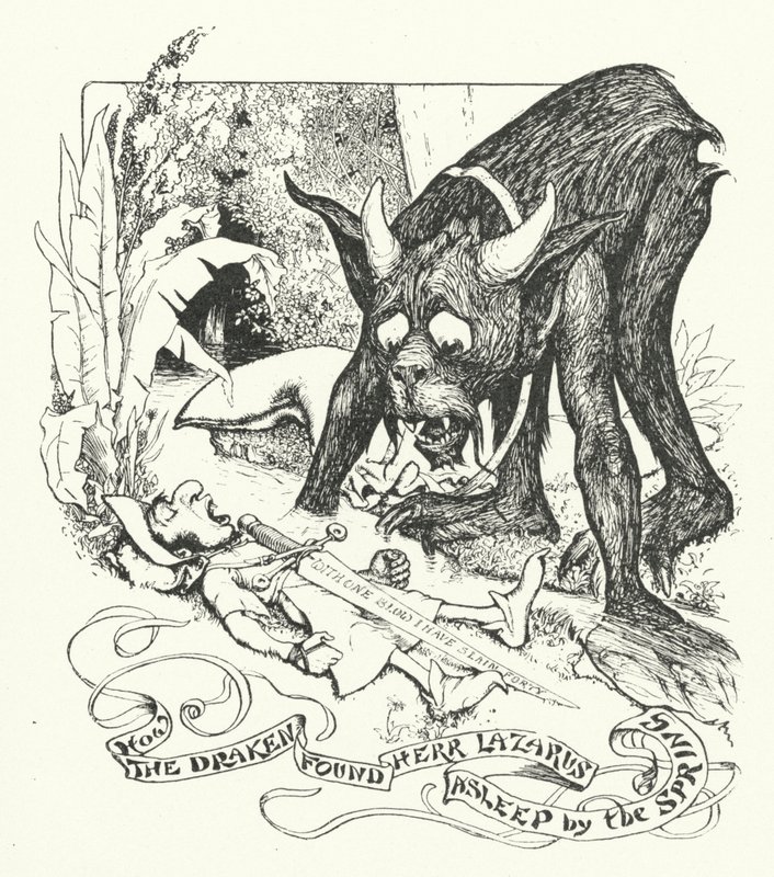Wie die Draken Herrn Lazarus schlafend an der Quelle fanden (Gravur) von Henry Justice Ford