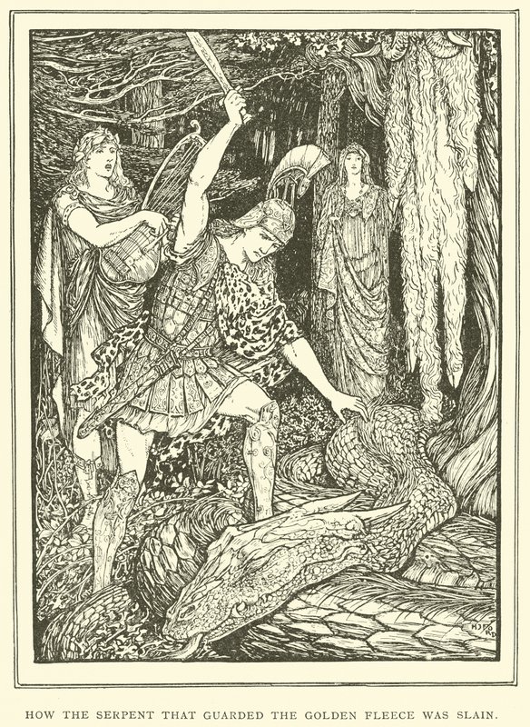 Wie die Schlange, die das Goldene Vlies bewachte, getötet wurde von Henry Justice Ford