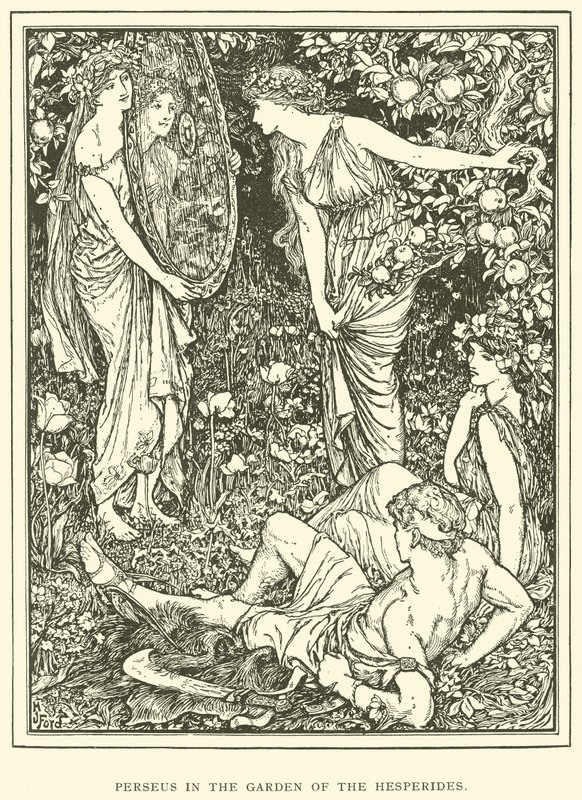 Perseus im Garten der Hesperiden von Henry Justice Ford