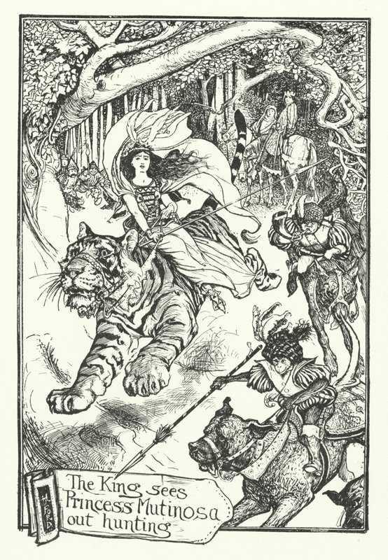 Der König sieht Prinzessin Mutinosa auf der Jagd von Henry Justice Ford