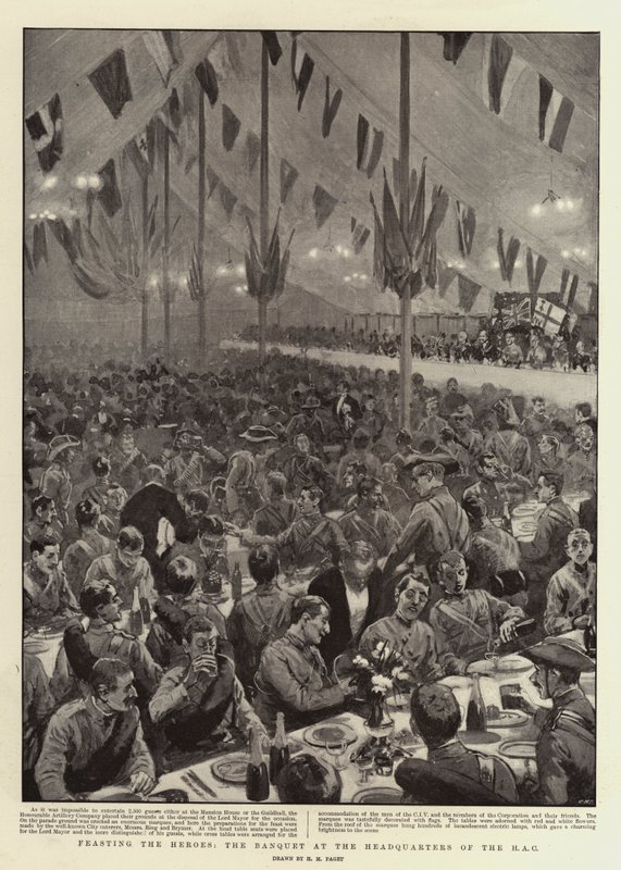 Das Festmahl der Helden, das Bankett im Hauptquartier der HAC von Henry Marriott Paget