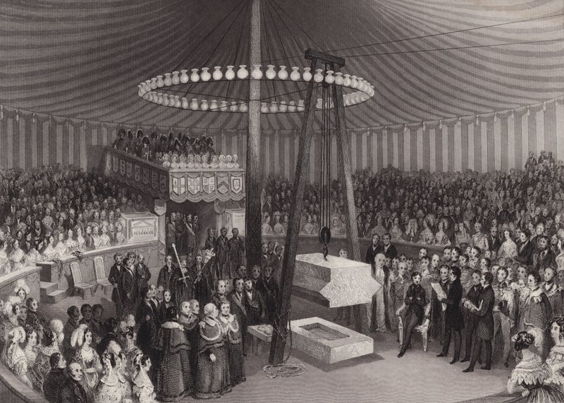 Zeremonie der Grundsteinlegung der neuen Royal Exchange durch Albert, Prinzgemahl, Stadt London von Henry Melville