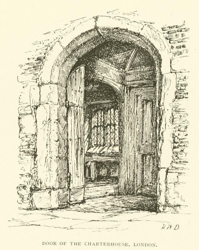 Tür der Kartause, London (Gravur) von Henry William Brewer