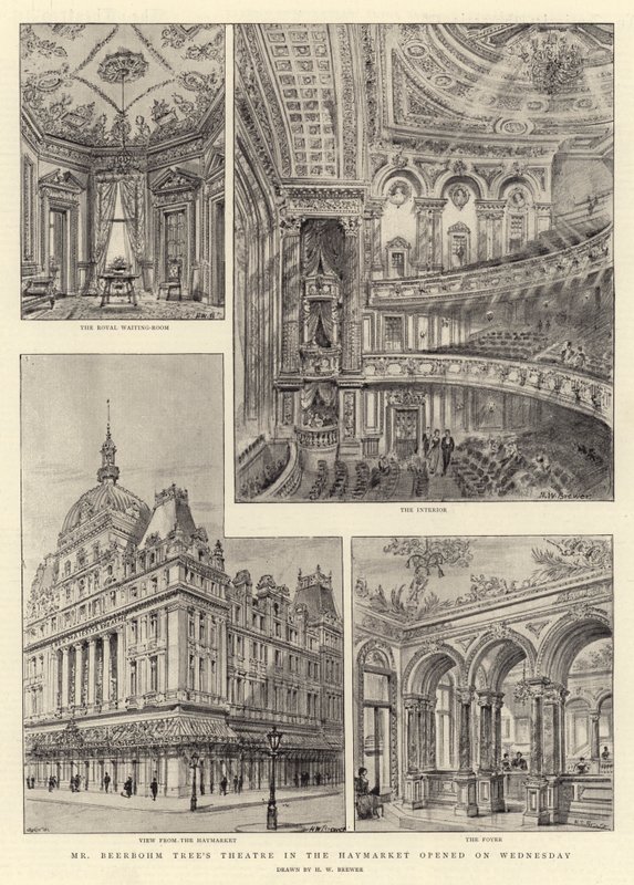 Mr. Beerbohm Trees Theater im Haymarket, eröffnet am Mittwoch von Henry William Brewer