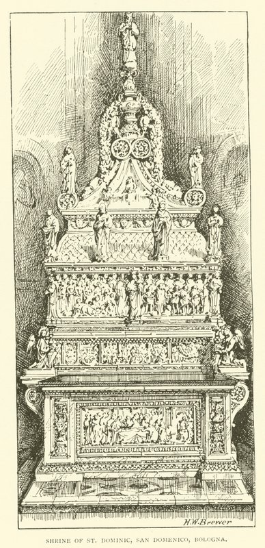 Schrein des Heiligen Dominikus, San Domenico, Bologna (Gravur) von Henry William Brewer