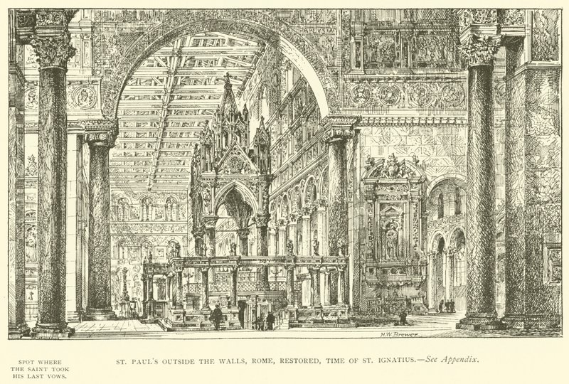 St. Paul vor den Mauern, Rom, restauriert, zur Zeit des St. Ignatius von Henry William Brewer