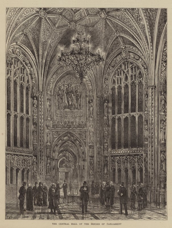 Die zentrale Halle des Parlamentsgebäudes von Henry William Brewer
