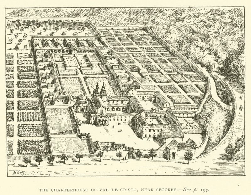 Die Kartause von Val de Cristo, in der Nähe von Segorbe (Gravur) von Henry William Brewer