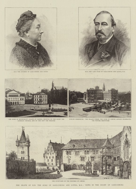 Der Tod von HH dem Herzog von Sachsen-Coburg und Gotha, KG, Ansichten im Herzogtum Sachsen-Coburg von Henry William Brewer