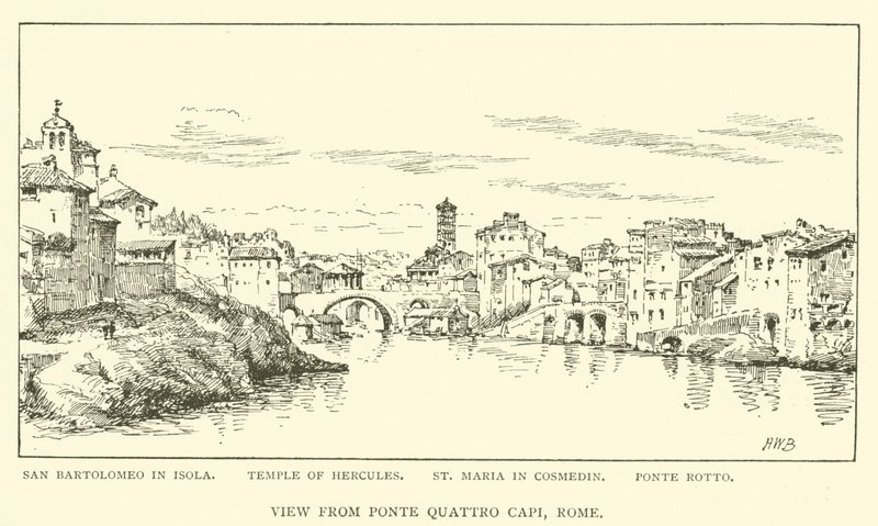Blick von Ponte Quattro Capi, Rom von Henry William Brewer