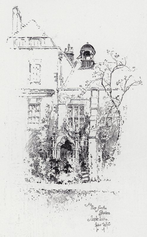Ein Blick aus dem Garten, Staple Inn von Herbert (after) Railton