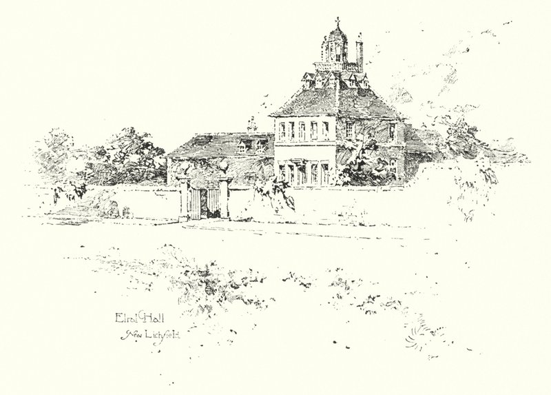 Elral Hall, nahe Lichfield von Herbert (after) Railton