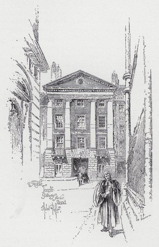 Middle Temple Tor vom Strand von Herbert (after) Railton