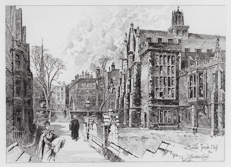 Middle Temple Hall und Fountain Court von Herbert (after) Railton