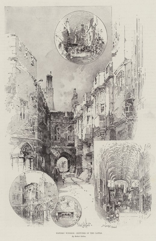 Historisches Windsor, Skizzen des Schlosses von Herbert Railton
