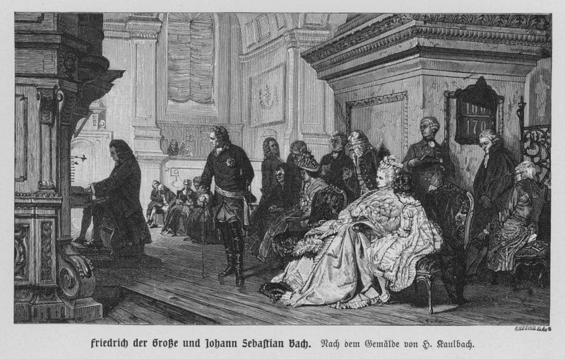 Johann Sebastian Bach spielt für Friedrich den Großen, König von Preußen von Hermann Kaulbach