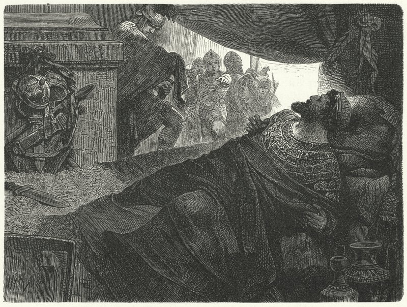 Mithridates VI. von Pontus versucht, Selbstmord durch Gift zu begehen, 63 v. Chr. von Hermann Vogel