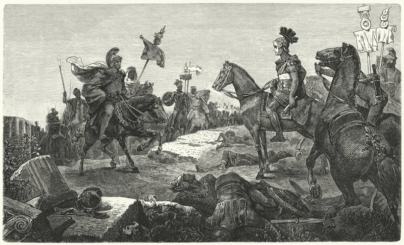 Das Treffen zwischen Scipio Africanus und Hannibal vor der Schlacht von Zama, 202 v. Chr. von Hermann Vogel