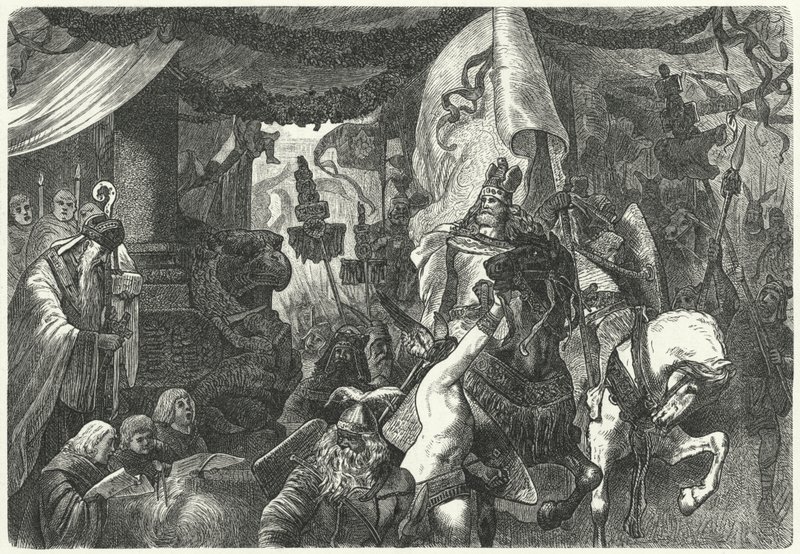 Theoderich der Große, König der Ostgoten, zieht in Rom ein von Hermann Vogel
