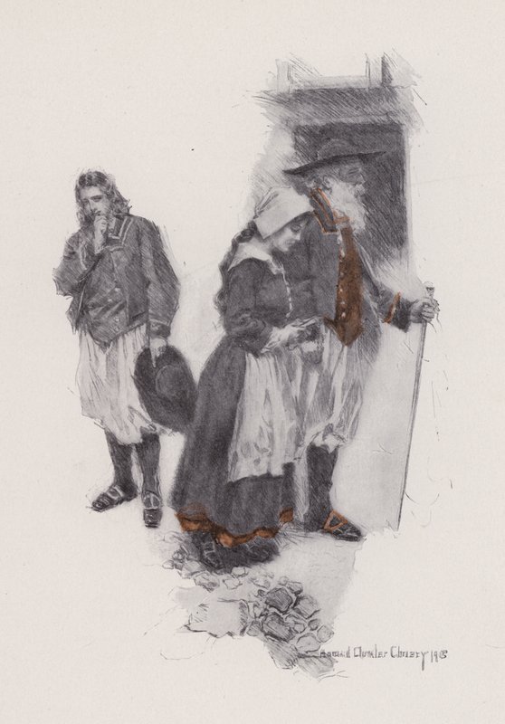 Illustration für Evangeline, Eine Geschichte von Arcadie, von Henry Wadsworth Longfellow von Howard Chandler (after) Christy